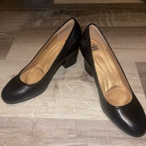 Sofft Black Leather Heels